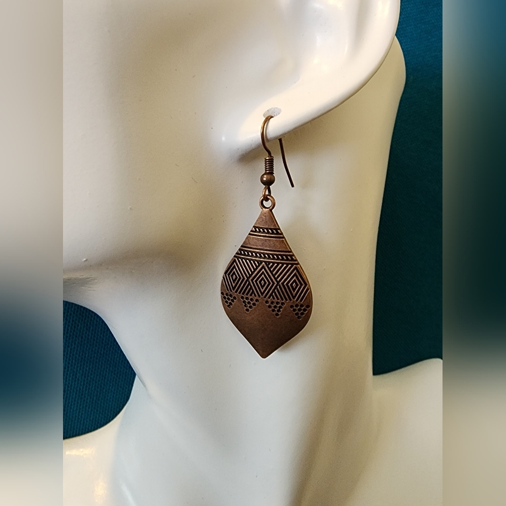 Copper Teardrop Earrings
